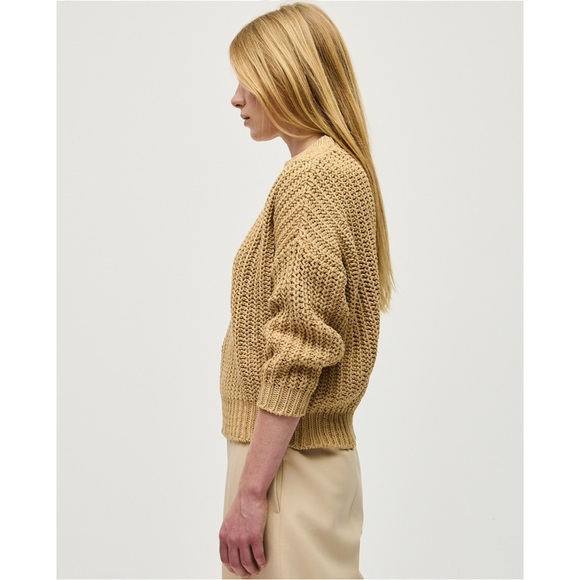 Babaa Jumper No18 Clay Pot Jumper - Beige Tan Thick Rib Cotton Knit Sweater - Picture 4 of 11